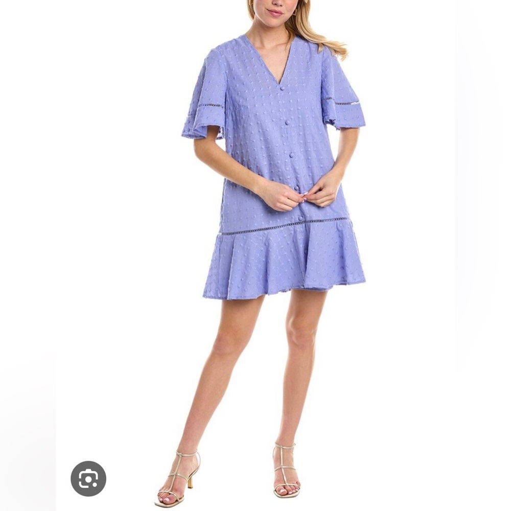 Pearl by Lela Rose ~ flounce hem mini dress ~ periwinkle ~ M